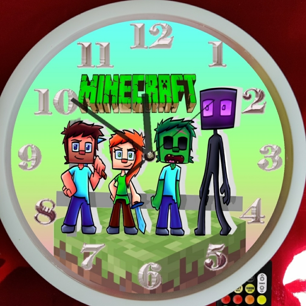 Minecraft crew wall clock